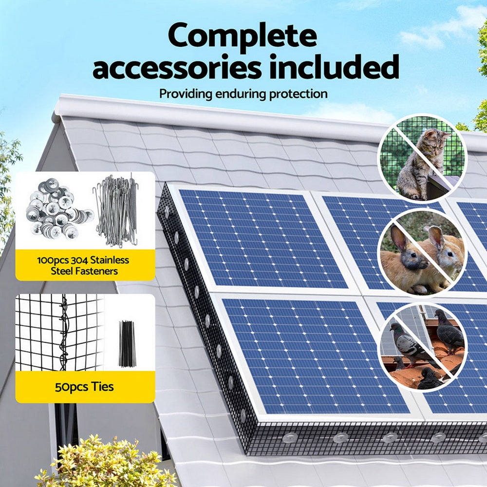 Giantz Solar Panel Bird Guard Mesh Roll Kit – PVC Coated 20cm x 30m