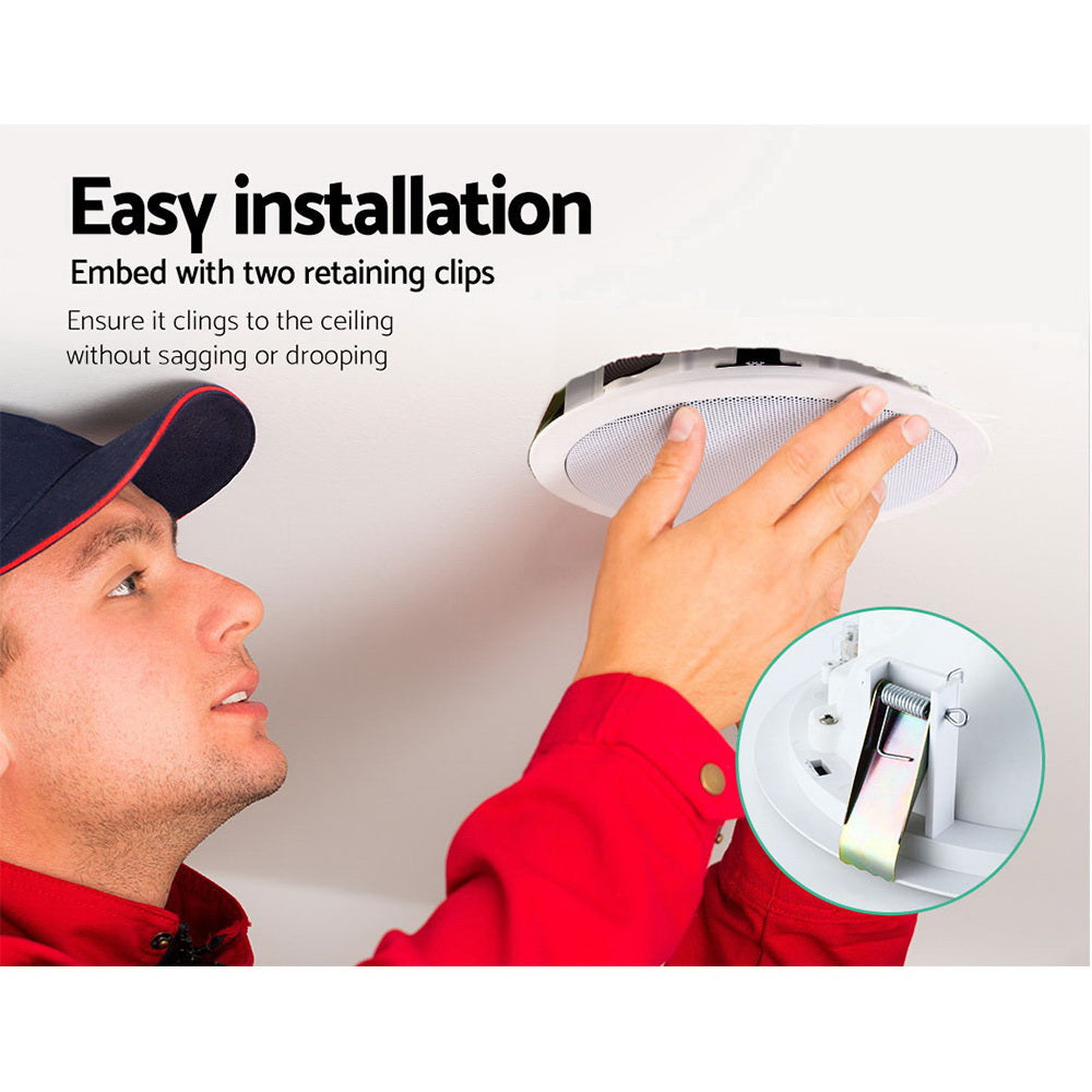 Premium 2 Pack 6 Inch In Ceiling Speakers 80W Home Theatre Audio
