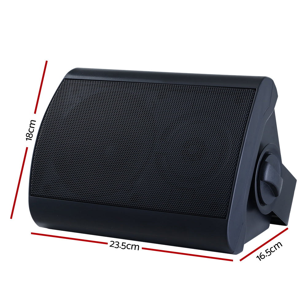 Premium Black 2 Way In Wall Speaker Pair 150W Indoor Outdoor Audio