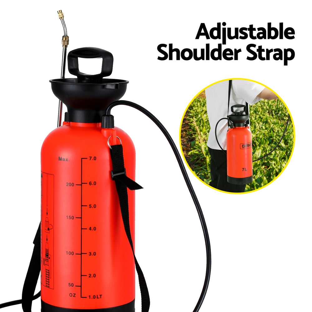 Giantz 7L Pressure Sprayer - Multi-functional Garden & Home Use, Heavy-duty Strap - SuperSaverAU - view 6
