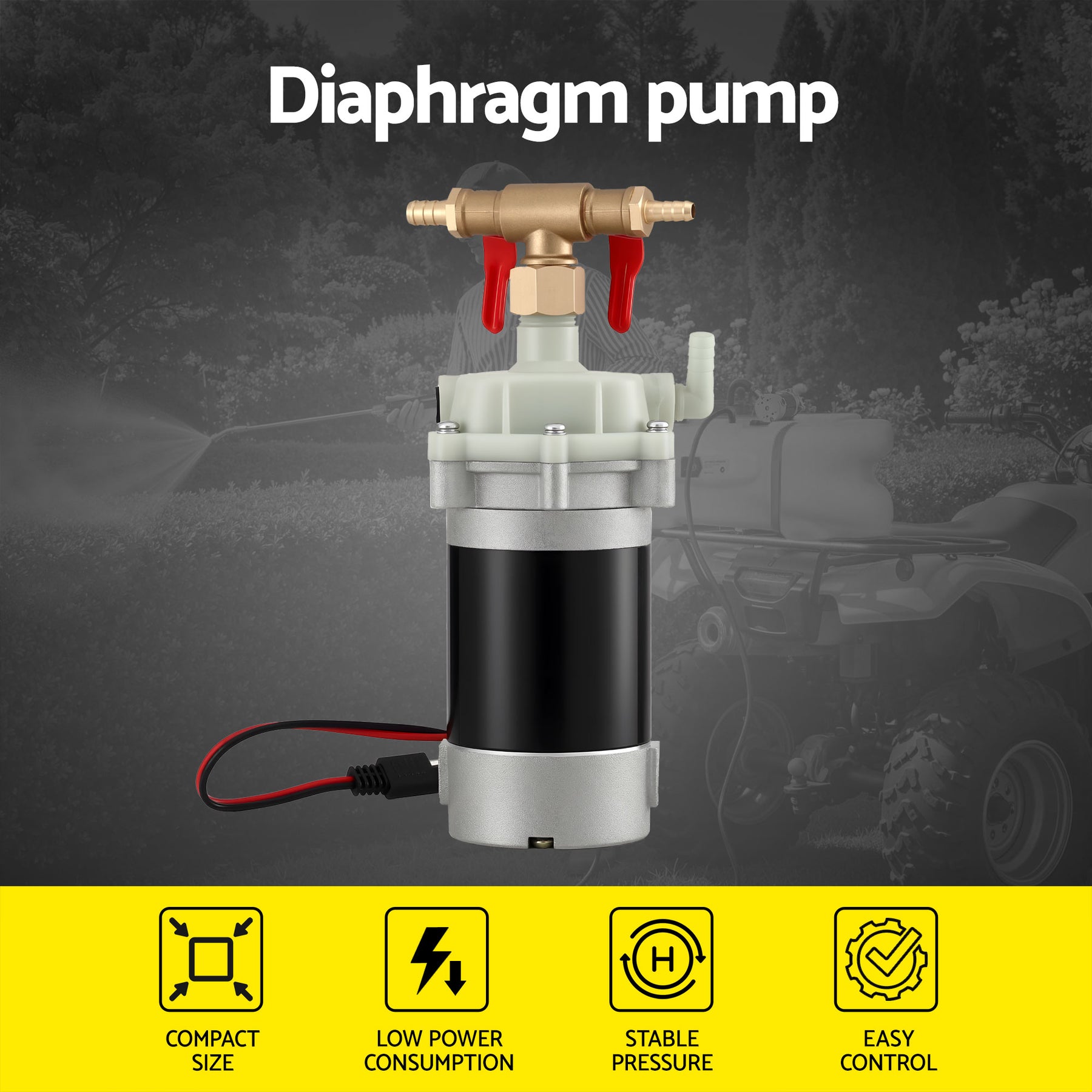 Giantz 12V Diaphragm Garden Sprayer Pump – 108PSI, 5.3L/min