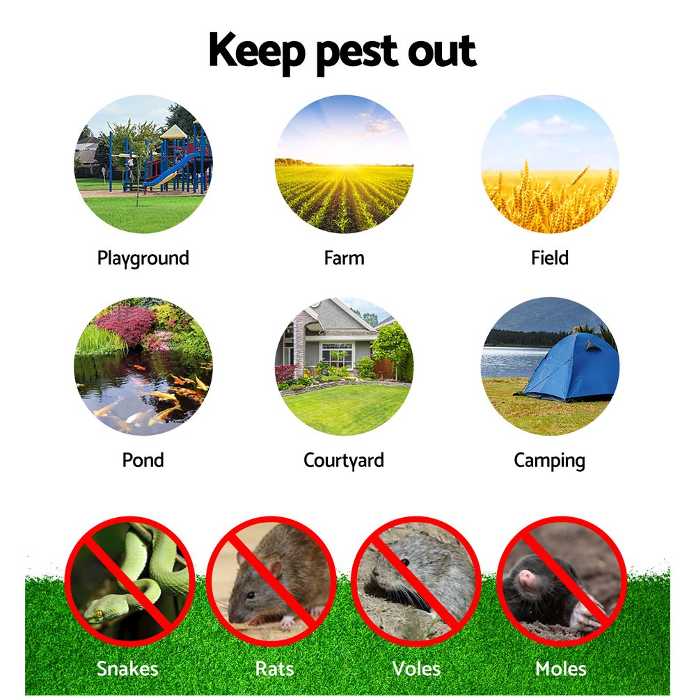Gardeon Snake Repeller 10X Eco-Friendly Ultrasonic Pest Control, 40m Range - SuperSaverAU - view 7