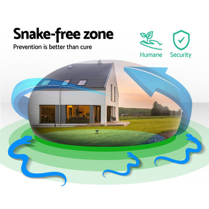 Gardeon 4X Solar LED Snake Repeller - Weatherproof, Chemical-Free, 625m² Range