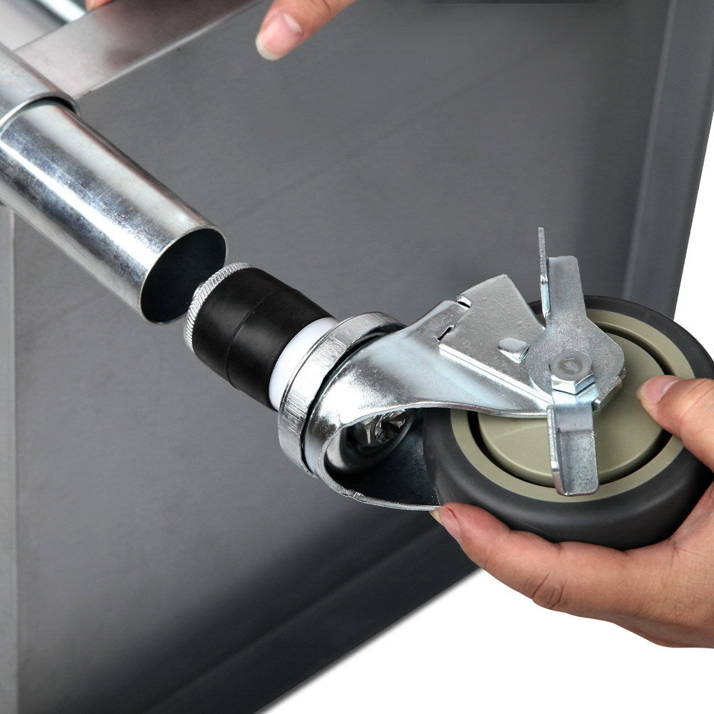 Cefito 4" Castor Wheels Set of 4, 200kg Capacity, Side Lock Brake, Rubber