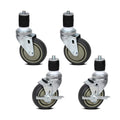 Cefito 4" Castor Wheels Set of 4, 200kg Capacity, Side Lock Brake, Rubber - SuperSaverAU - view 1