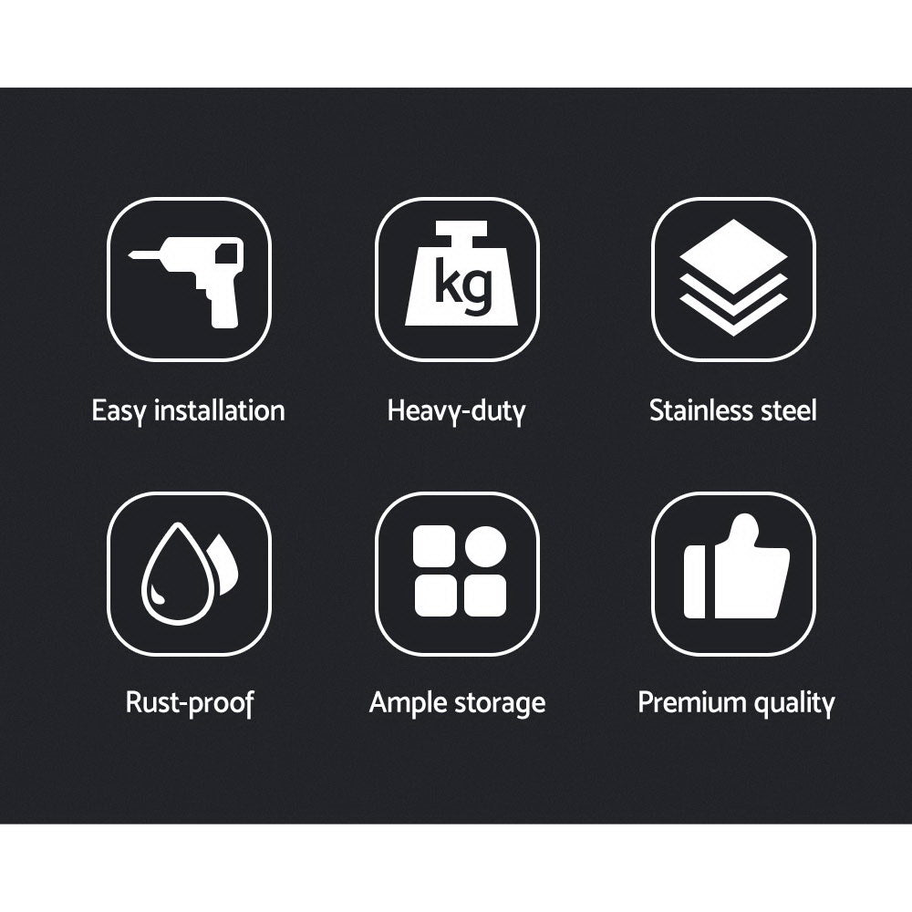 Cefito 900mm Stainless Steel Wall Shelf - Heavy-Duty, Rust-Proof, Easy Install