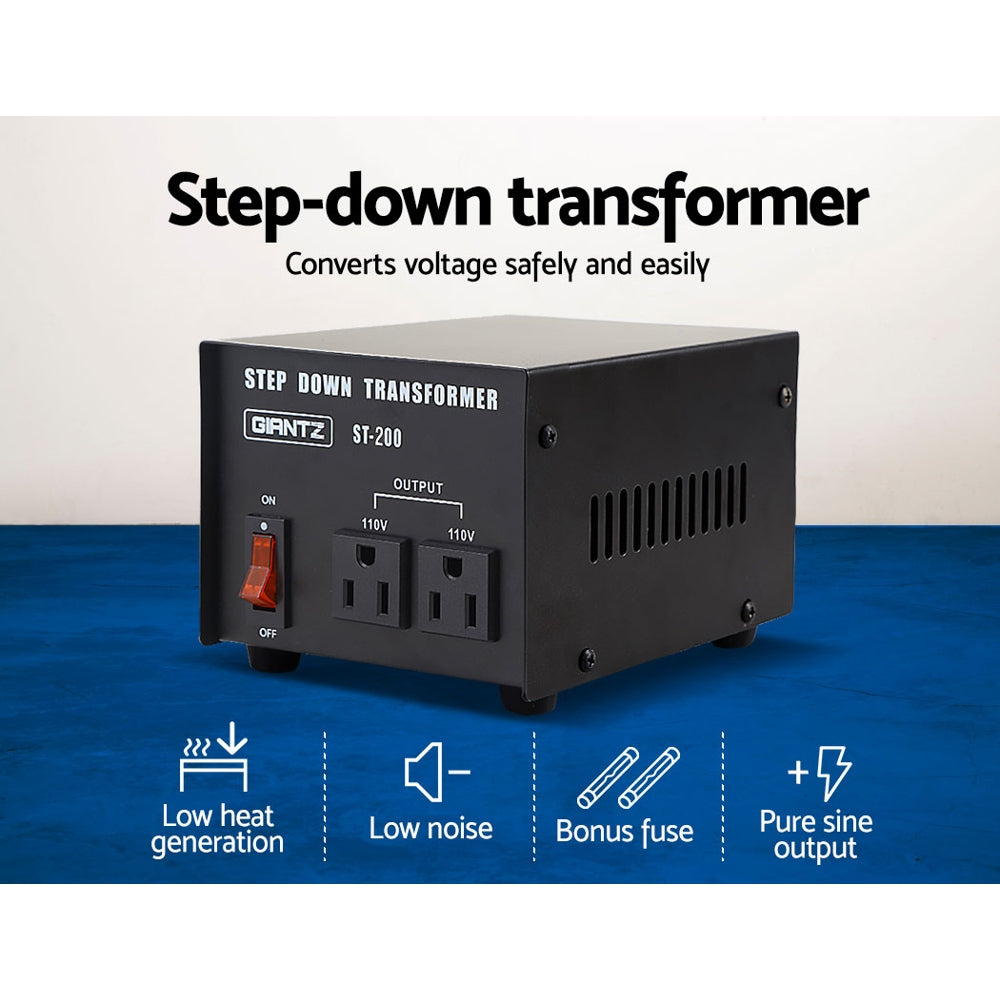 Giantz Step Down Transformer 200W 240V TO 110V Stepdown Voltage Converter AU-US - SuperSaverAU - view 3