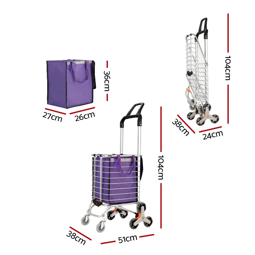 Emajin Foldable Shopping Cart with Climbing Wheels 35L - SuperSaverAU - view 2