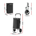 Emajin Foldable Shopping Trolley Cart 45kg Capacity - SuperSaverAU - view 2