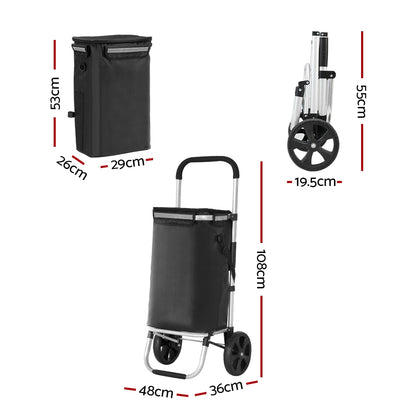 Emajin Foldable Shopping Trolley Cart 45kg Capacity