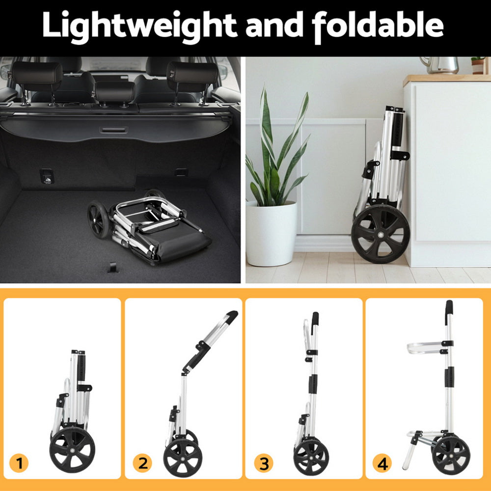 Emajin Foldable Shopping Trolley Cart 45kg Capacity - SuperSaverAU - view 5
