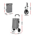 Emajin Foldable Shopping Trolley Cart 45KG Grey - SuperSaverAU - view 2