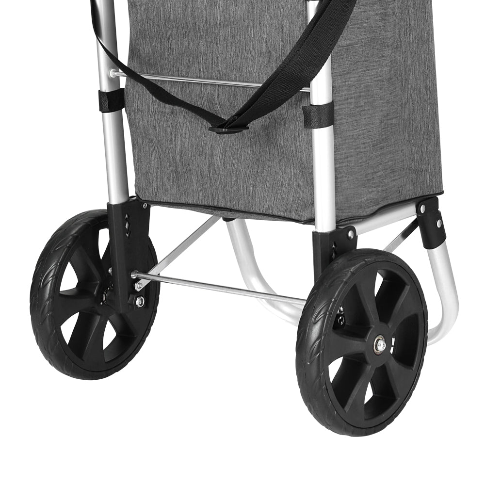 Emajin Foldable Shopping Trolley Cart 45KG Grey - SuperSaverAU - view 4