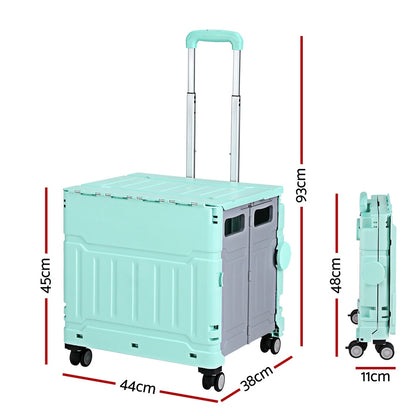 Emajin Foldable Shopping Trolley Cart 75L Green