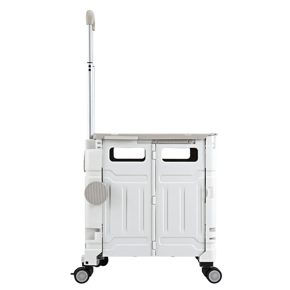 Emajin 75L Foldable Shopping Trolley Cart - White, 70kg Capacity