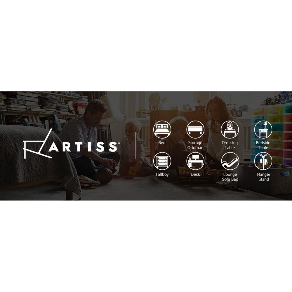 Artiss Vintage Bedside Table Thyme White