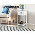 Artiss Vintage Bedside Table Thyme White - SuperSaverAU - view 4