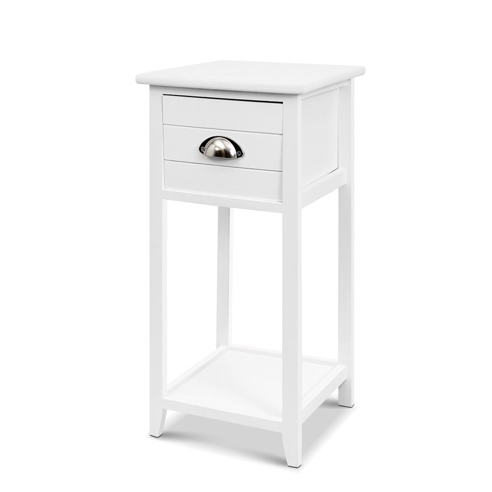 Artiss Vintage Bedside Table Thyme White - SuperSaverAU - view 8