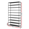 Artiss Shoe Rack Cabinet Stackable 50 Pairs 10-Tier Black - SuperSaverAU - view 4