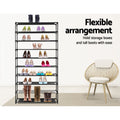 Artiss Shoe Rack Cabinet Stackable 50 Pairs 10-Tier Black - SuperSaverAU - view 6