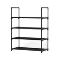 Artiss 4-Tier Shoe Rack, Stackable, Holds 12 Pairs, Black, Tool-Free Assembly - SuperSaverAU - view 3