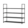 Artiss 80cm 4-Tier Stackable Shoe Rack for 16 Pairs - Black Metal Design - SuperSaverAU - view 3