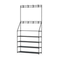 Artiss Shoe Rack Hall Tree 16 Pairs Black, 3-in-1 Design, Tool-Free Assembly - SuperSaverAU - view 3
