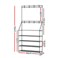 Artiss Shoe Rack Hall Tree 16 Pairs Black, 3-in-1 Design, Tool-Free Assembly - SuperSaverAU - view 4