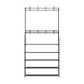 Artiss Shoe Rack Hall Tree 16 Pairs Black, 3-in-1 Design, Tool-Free Assembly - SuperSaverAU - view 5