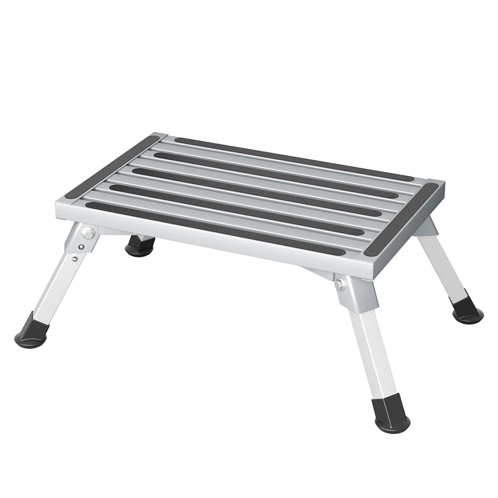 Weisshorn Folding Aluminium Caravan Step - Silver