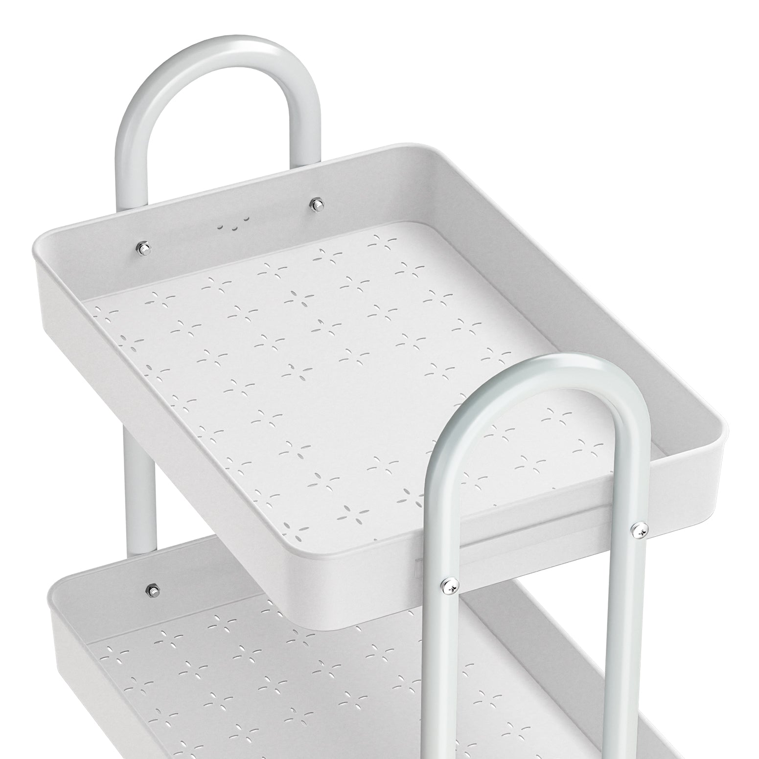 Artiss White Storage Trolley - 3-Tier Kitchen Cart with Wheels - SuperSaverAU - view 3
