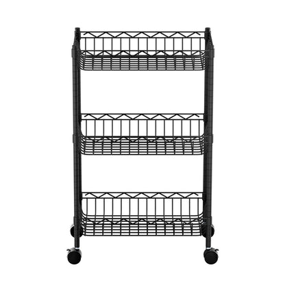 Artiss 3-Tier Shelving Unit with Wheels - Adjustable Storage Rack