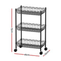 Artiss 3-Tier Shelving Unit with Wheels - Adjustable Storage Rack - SuperSaverAU - view 3