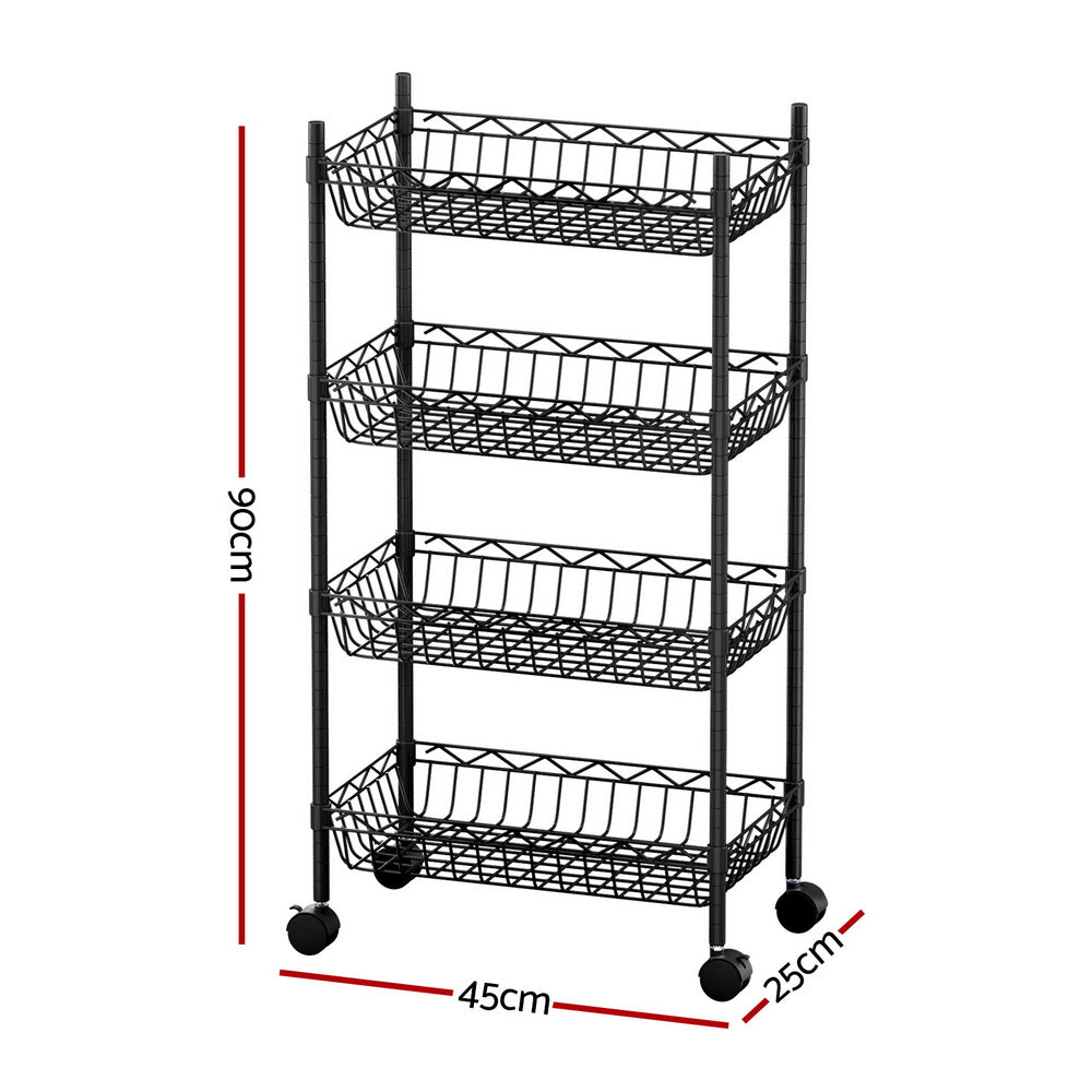 Artiss 4-Tier Adjustable Shelving Unit with Wheels for Garage and Kitchen - SuperSaverAU - view 3