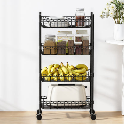 Artiss 4-Tier Adjustable Shelving Unit with Wheels for Garage and Kitchen
