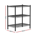 Artiss 3-Tier Adjustable Steel Shelving Unit for Efficient Storage - SuperSaverAU - view 3