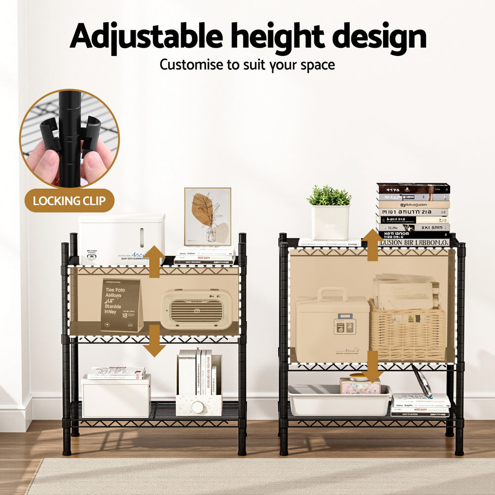 Artiss 3-Tier Adjustable Steel Shelving Unit for Efficient Storage - SuperSaverAU - view 7