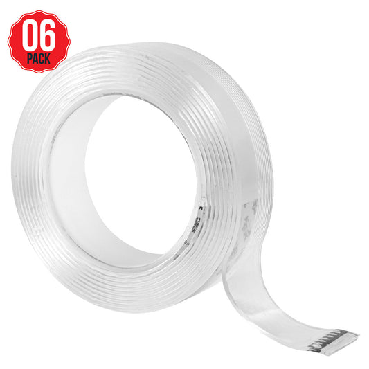 Alien Tape 6 Pack Multipurpose Transparent Nano Adhesive Tape - Reusable, Washable & Strong Grip