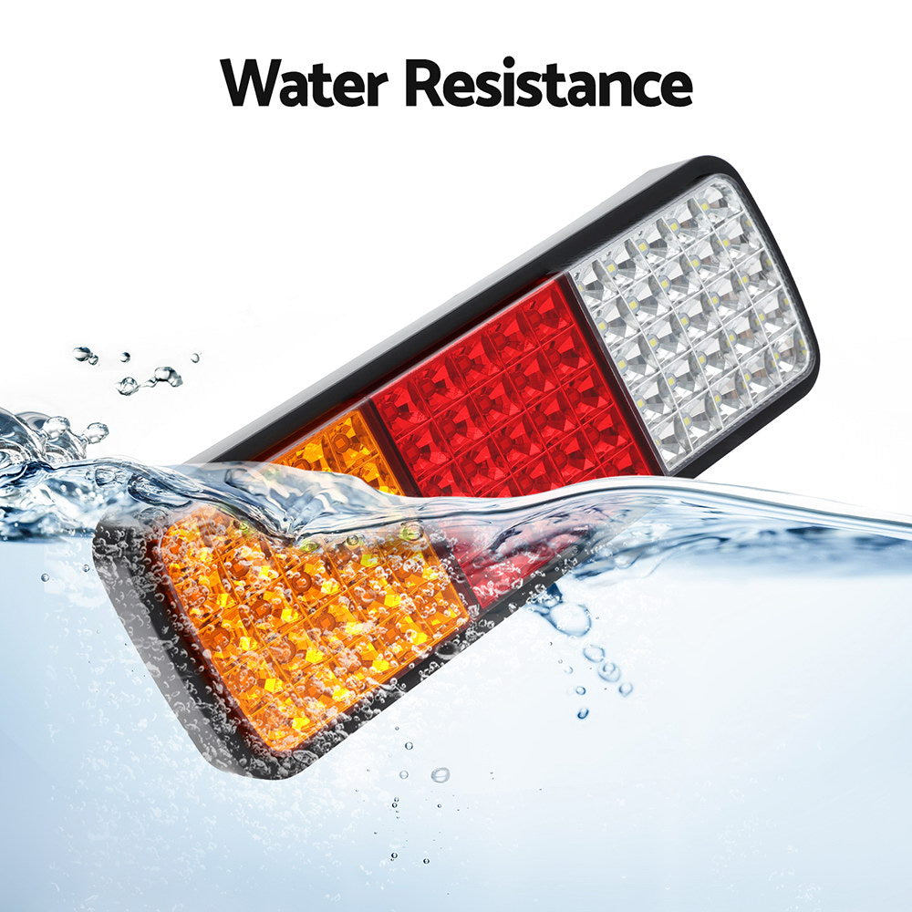 Giantz 75 LED Tail Lights Pair 12V Waterproof Ultra-Bright for Trailer Ute