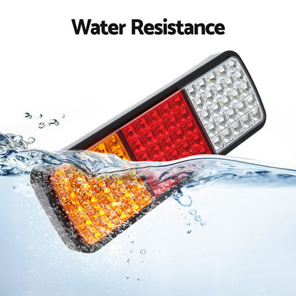 Giantz 75 LED Tail Lights Pair 12V Waterproof Ultra-Bright for Trailer Ute