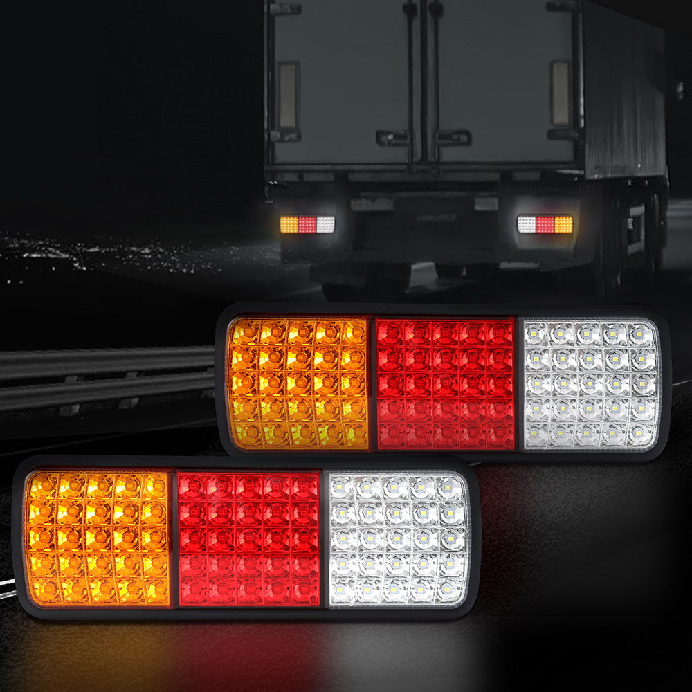 Giantz 75 LED Tail Lights Pair 12V Waterproof Ultra-Bright for Trailer Ute