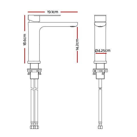 Mixer Tap Brass Basin Faucet 19.1cm Chrome Finish for Laundry Sink 5-Year Warranty - SuperSaverAU - view 1