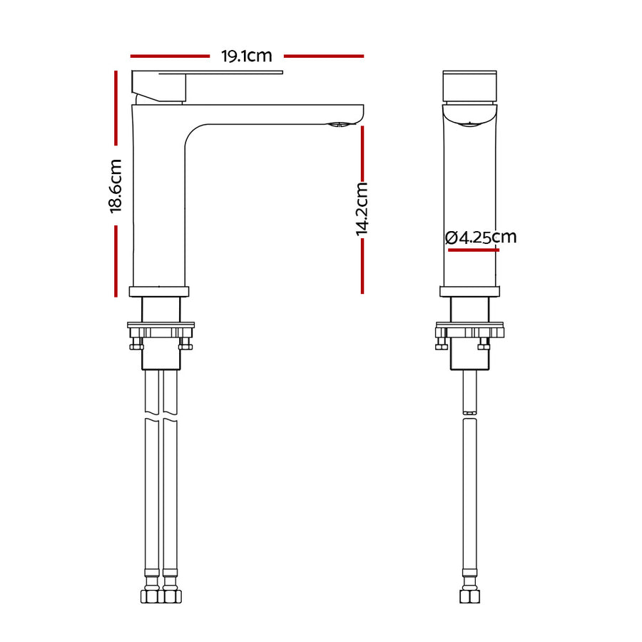 Mixer Tap Brass Basin Faucet 19.1cm Chrome Finish for Laundry Sink 5-Year Warranty - SuperSaverAU - view 1