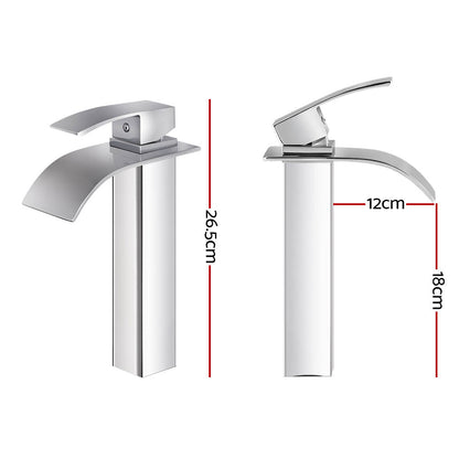 Cefito Bathroom Basin Mixer Tap Thin Tall Faucet Vanity Laundry Silver