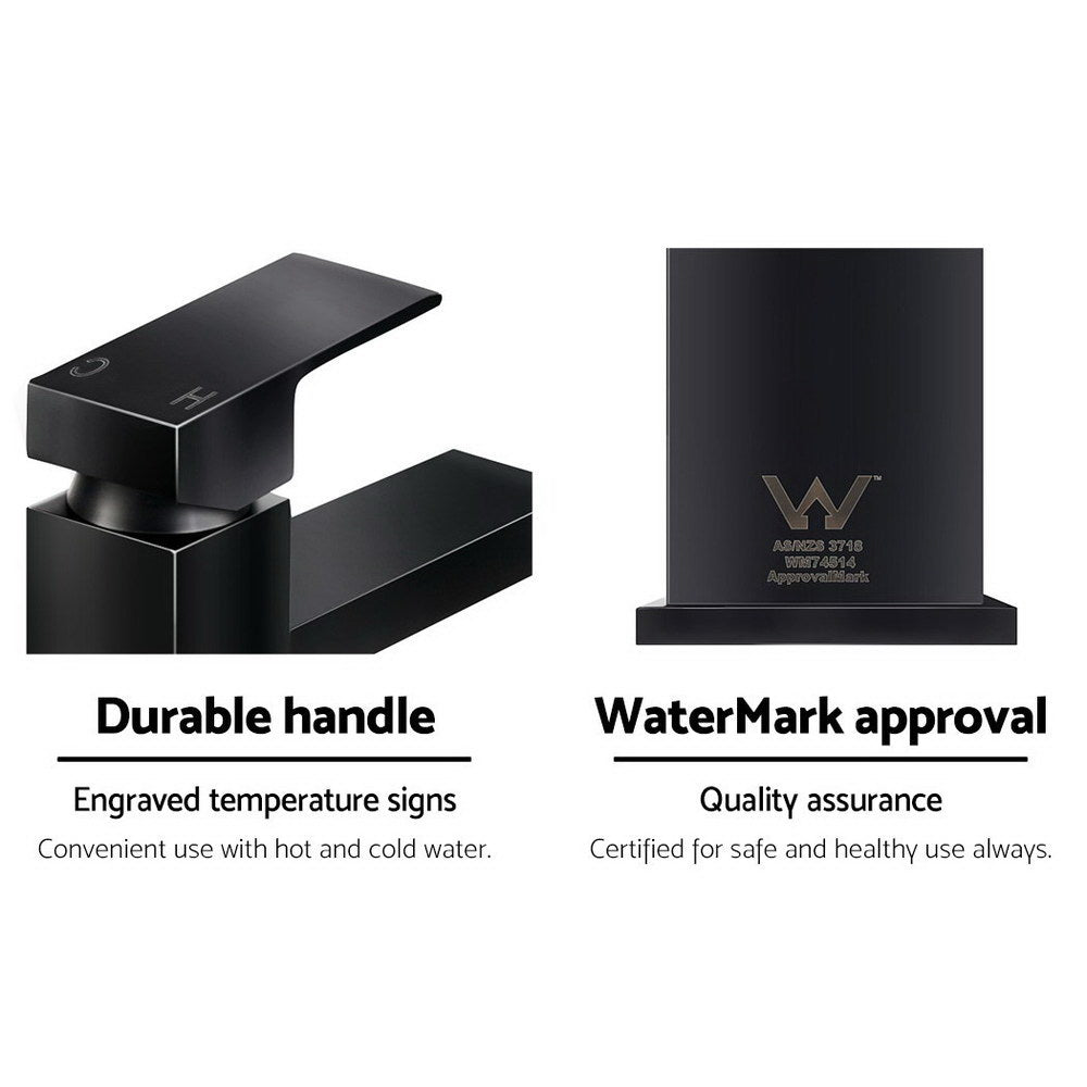 Cefito Black Bathroom Basin Mixer Tap Square Faucet - SuperSaverAU - view 7