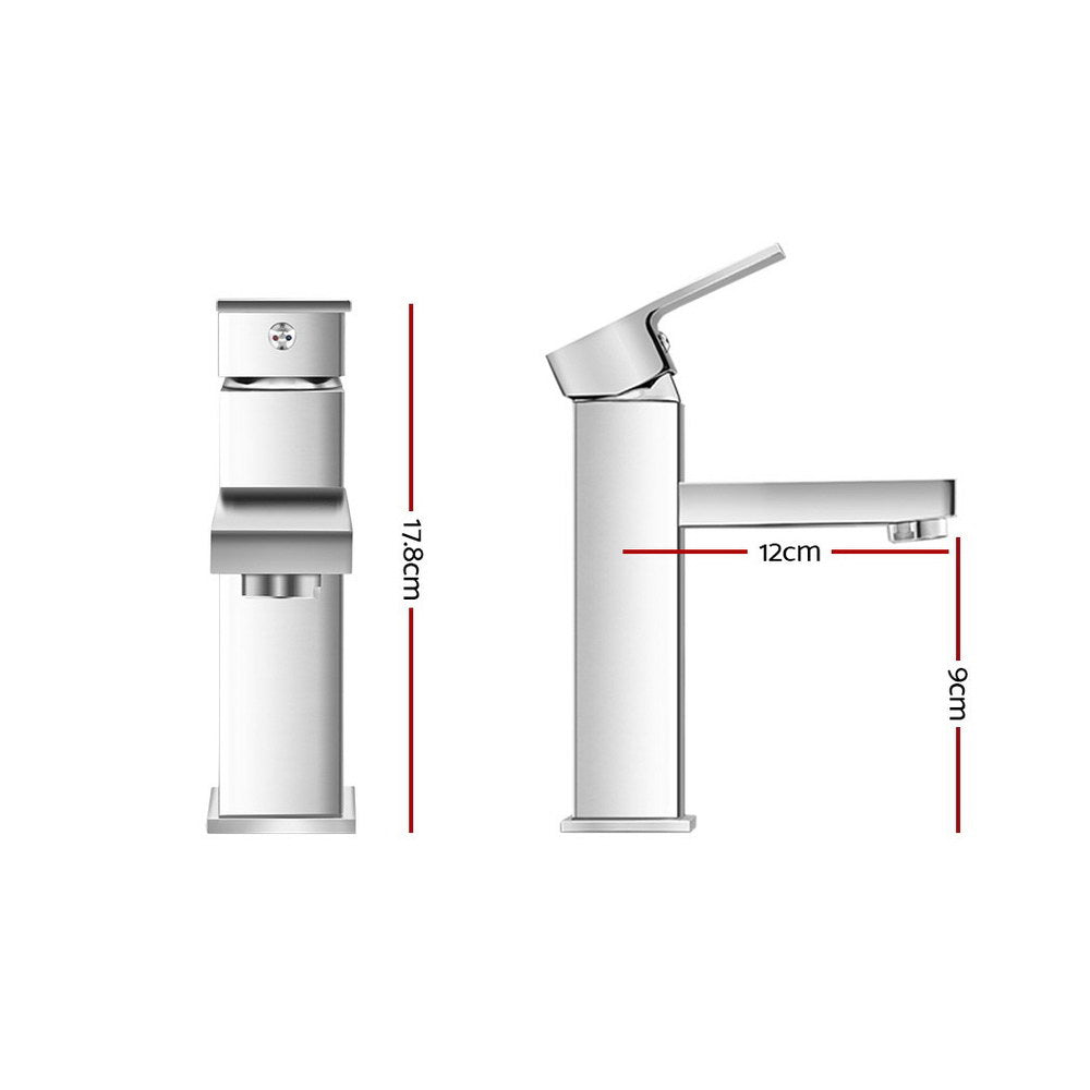 Cefito Chrome Bathroom Basin Mixer Tap Square Faucet - SuperSaverAU - view 2