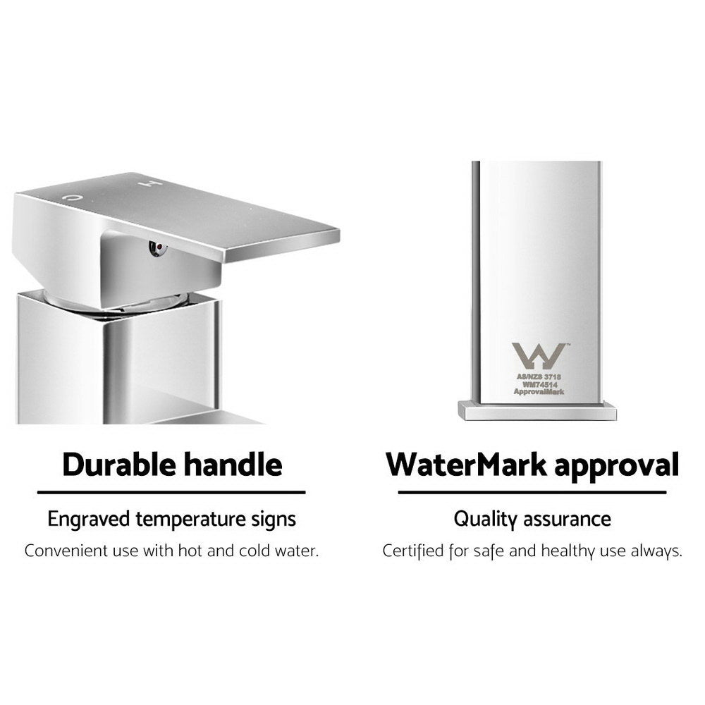 Cefito Chrome Bathroom Basin Mixer Tap Square Faucet - SuperSaverAU - view 6