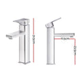 Cefito Bathroom Basin Mixer Tap Square Tall Faucet Vanity Laundry Chrome - SuperSaverAU - view 2