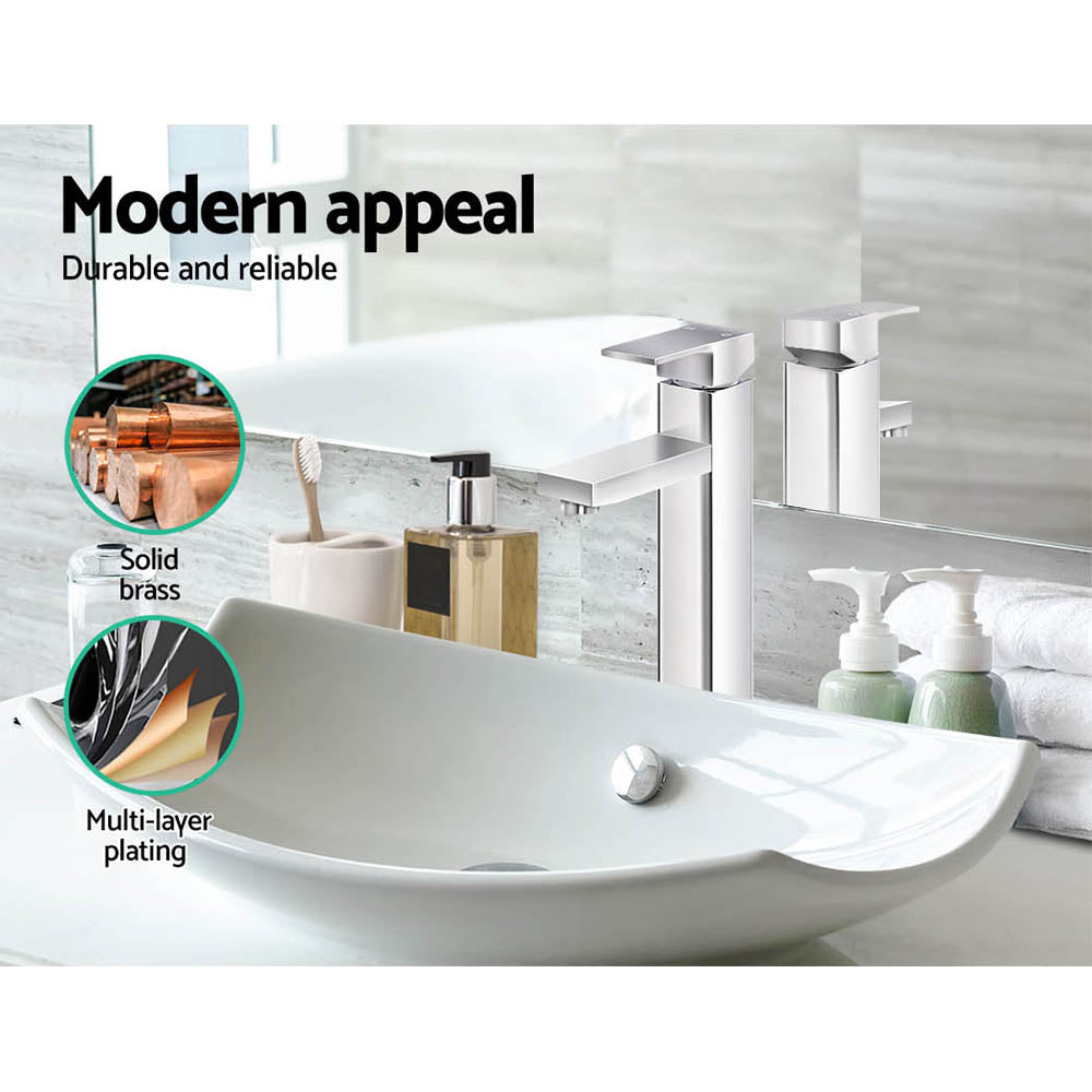 Cefito Bathroom Basin Mixer Tap Square Tall Faucet Vanity Laundry Chrome - SuperSaverAU - view 5