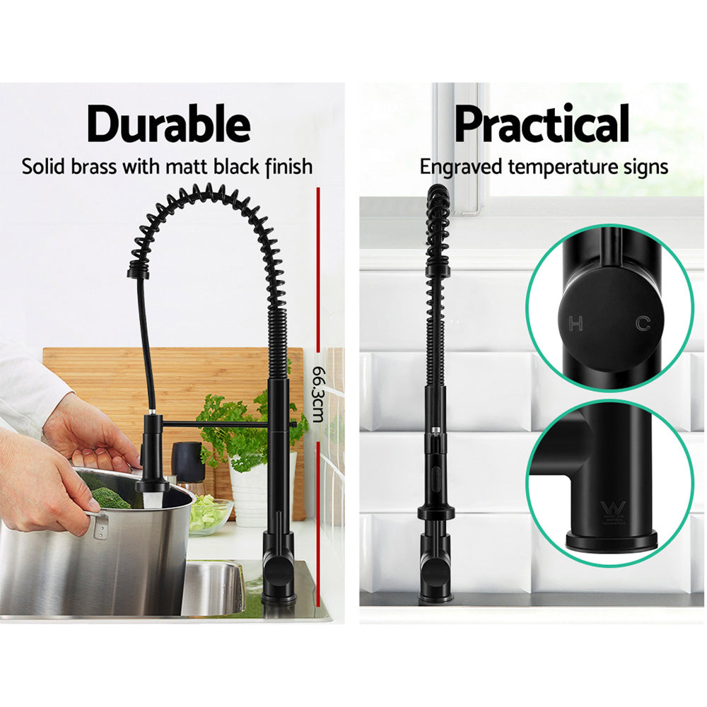 Cefito Kitchen Mixer Tap Pull Down Black 2 Modes - SuperSaverAU - view 4